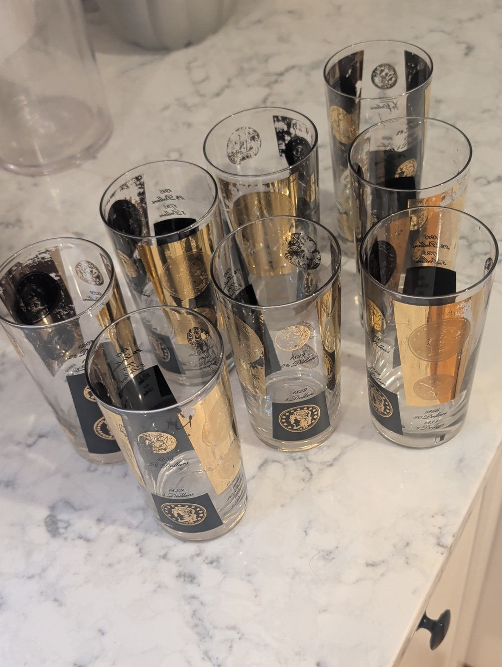Vintage Set Of 8 Glasses